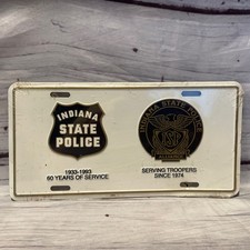 Vintage INDIANA STATE POLICE Booster License Plate  picture