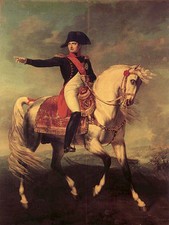 oil painting Emperor of the French Napoleon on white horse in view 36