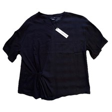 New Sanctuary Womens Black Twist Detail Blouse Shirt L Capsule NWT Anthropologie picture