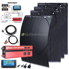 5000W Complete Solar Panel Kit with Controller & Inverter Home 110V Grid System picture