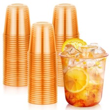 KesaPlan 50Pcs 12oz Orange Plastic Party Cup, Disposable Wine 12oz, picture