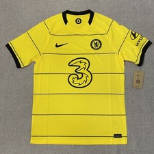 Nike Chelsea FC Yellow 21/22 Stadium Away Mens Medium Jersey NWT picture