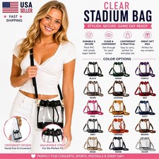 UNNI Transparent Clear Color Trim Stadium Approved Crossbody Shoulder Bucket Bag picture