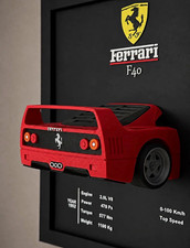 Ferrari F40 3D Shadow Box Wall Art Frame Decor Classic Supercar Display Model  picture