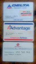 Vintage Airlines Loyalty Frequent Flyer Cards Delta American Northwest 1980s-90s picture