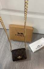 Coach Mini Wa*llet On A Chain Signature Canvas With C6650 Charms With Box picture