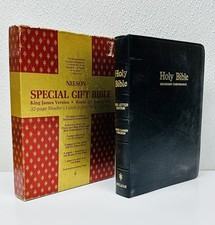 Vintage Black 175 Nelson Special Gift Bible KJV King James Version Red Letter picture