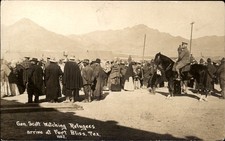Gen Scott Fort Bliss TX Refugees Arrive c1910 RPPC Mexican Revolution bhn picture