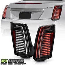For 2014-2019 Cadillac CTS Sedan Black LED Tail Lights Brake Lamps Left+Right picture