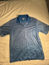 Greg Norman Blue Striped Polo Shirt Mens Size L M8 picture