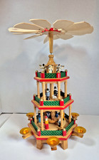 VTG Lillian Vernon 3-Tier Wooden Christmas Windmill Carousel Nativity Pyramid picture