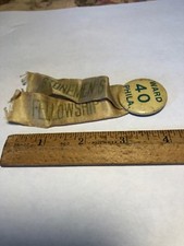 VINTAGE Ward 40  PHILA Stonemen’s Fellowship Ribbons J.H. SHAW PINBACK picture