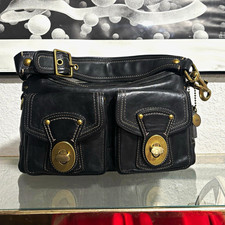 Coach LEGACY Black Shoulder Bag with turn-lock Pockets Striped Lining, Hang Tag picture