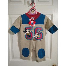 Vintage Deadstock Disney Baby Mickey Goofy Sports Football Romper NWT picture
