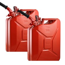 Wavian 3009 USA Leak-Proof Steel Jerry Gas Can Spout 20L w/ Nozzle Red 2-Pack picture
