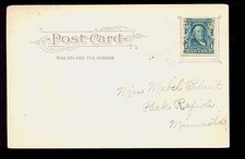 1908 Badoura MN cancel on PC Rare Hubbard Counry DPO 1896-1915 Doane Ty1#1  MN12 picture
