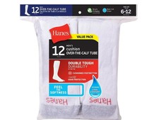 Hanes Men'S Double Tough Durability Over-The-Calf Tube Socks, 12-Pack picture
