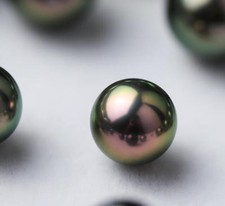 Stunning 11mm TAHITIAN PEACOCK GREEN ROUND LOOSE PEARL UNDRILLED picture