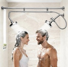 Tandem Shower System for Couples, Dual Shower Head Adjustable Height & 180° picture