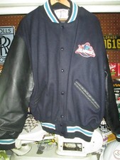 1995 Vtg 1990s New York Islanders Fisherman Letterman Leather varsity jacket USA picture