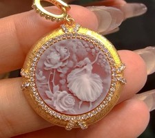 925 sterling silver red Agate Cameo vintage jewelry Pendant estate jewelry picture