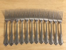 Oneida USA Arbor Rose Stainless Lot Of 12 Dinner Forks  (L) picture
