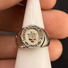 Vintage Estate Indiana University Ring Silver Tone Signet IU Hoosiers 8.5 picture
