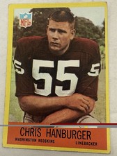 1967 Philadelphia Football #183 Chris Hanburger Rookie Card picture