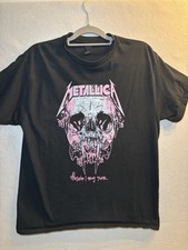 Metallica Wherever I May Roam T-Shirt Size L Black Pink Skull Graphic picture