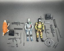 Gi Joe Cobra Black Major Firefly Snake Eyes Invasor Ninja 3.75 Action Figures X2 picture