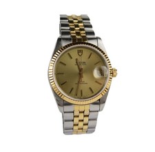TUDOR ROLEX Prince Oysterdate Ref 74033 Gold Dial 18k Crown Jubilee bracelet picture