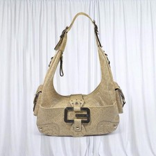 GUESS Tan Slouchy Hobo Bag Studded Hardware Vintage Y2K 2000s picture
