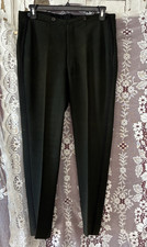 Antique Edwardian Era Men's Green Wool Tuxedo Pants w Braid Trim 36X32 picture