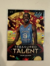 2025 Bowman Sapphire Caleb Wilson Treasured Talents NIL Red Refractor #/5 picture