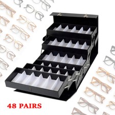 48 Pairs Foldable Multicase Sunglass Eyeglasses Suitcase Display Case PU picture