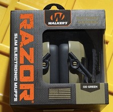 Walkers Razor Slim Electronic Muffs OD Green Patriot Series BRAND NEW picture