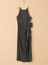 Lulus Amalfi Muse Sleeveless Striped Cutout Faux Wrap Midi Dress Size M NWT picture