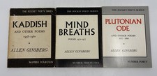 3 Vintage Allen Ginsberg Pocket Poets Series KADDISH MIND BREATHS PLUTONIAN ODE picture