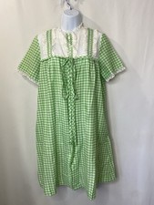 Vintage Junior Loungees Women’s Night Gown Lacey Gingham Cottagecore Babydoll picture
