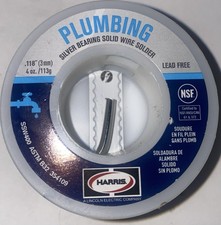 HARRIS 4 oz (113 g) Silver Bearing Lead Free Solid Wire Solder picture