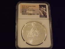 2018    SERBIA   100 Dinara   Nikola  Tesla        NGC  MS  70 picture
