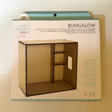 DIY Modern Mini 1:12 Modern Bungalow Room Box Wood DIY Kit 9pc Assembly Req picture