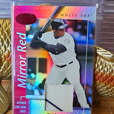 2002 Donruss Leaf Certified Frank Thomas Mirror Red Jersey /150 #108 White Sox picture