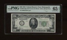 DBR 1934 $20 FRN DGS Minneapolis Gem Fr. 2054-Idgs PMG 65 EPQ Serial I06822539A picture