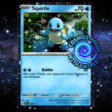Squirtle 048 Cosmos Holo w/ SWIRL🌀+ HOLOBLEED Black Star Promo Pokemon Card NM picture