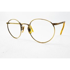 American Optical Eyeglasses Mens Gold 12K GF Round Full Rim Vintage 5 3/4 picture
