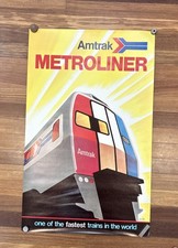 70-80s Vintage Original AMTRAK Metroliner Travel Poster-DAVID KLEIN Train Travel picture