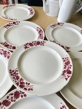 4 Spode Copeland Imperial China 2/7782 M39 Dinner Plates 10.25'' Red Floral 1939 picture