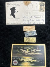 Vintage US Post Cards And Stamps WW2 First Issue Douglas McArthur Airmail Stamps picture