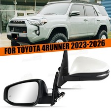 Left For Toyota 4RUNNER 23-26 Pearl White Heated Mirror W/ Blind Spot 10 Pins picture